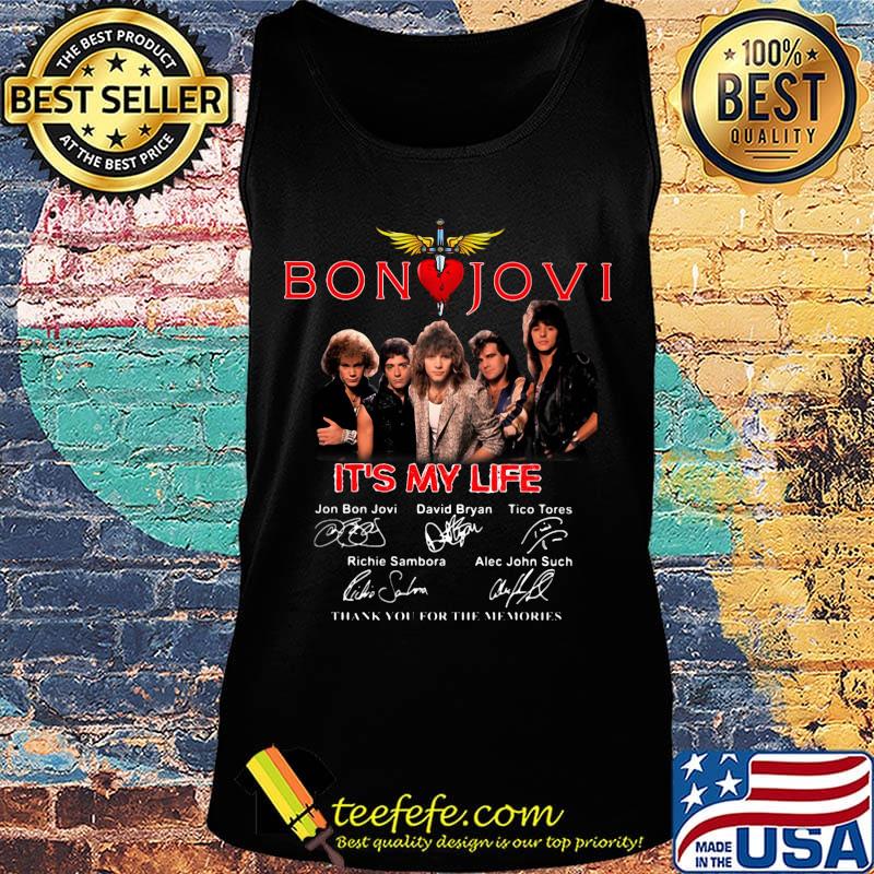 Bon jovi band it's my life thank you for the memories signatures s Tank top Bon jovi band it's my life thank you for the memories signatures s Tank top