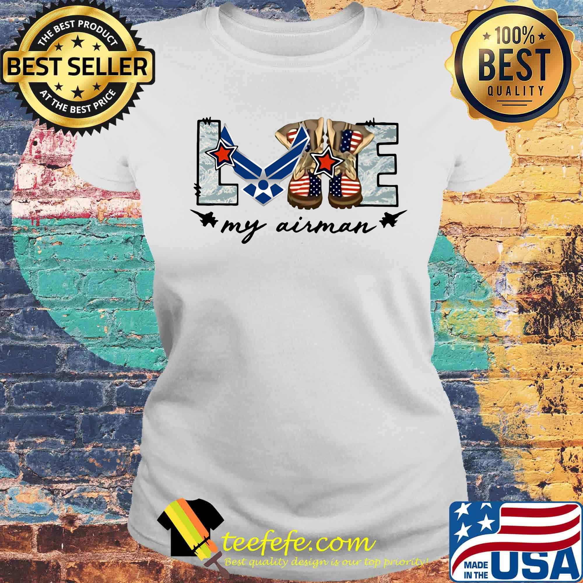 Boots veratan love my airman s Laides tee Boots veratan love my airman s Laides tee