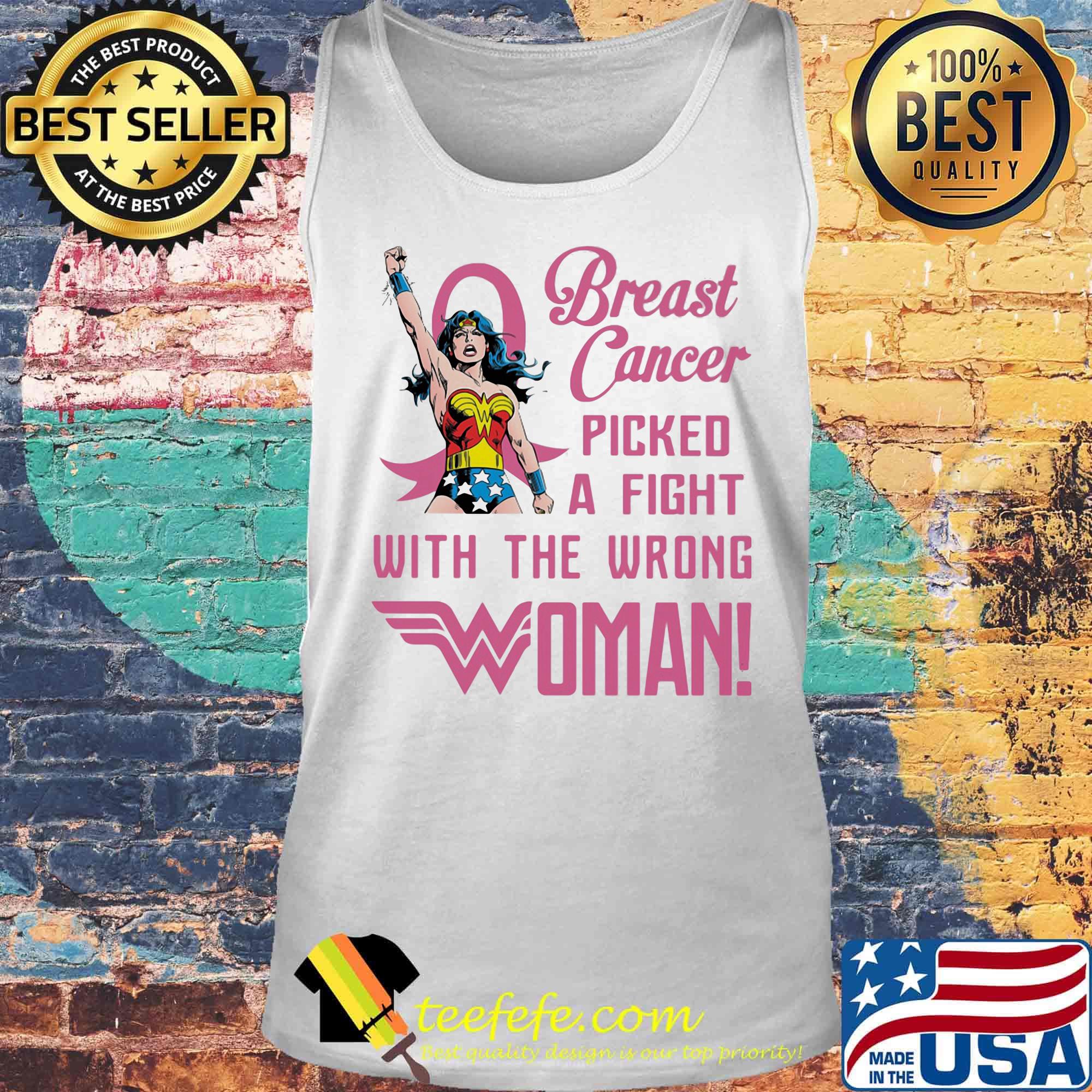 Breast cancer picked a fight with the wrong wonder women s Tank top Breast cancer picked a fight with the wrong wonder women s Tank top