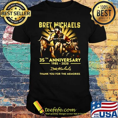 Bret Michaels 35th anniversary 1985-2020 thank you for the memories signature shirt