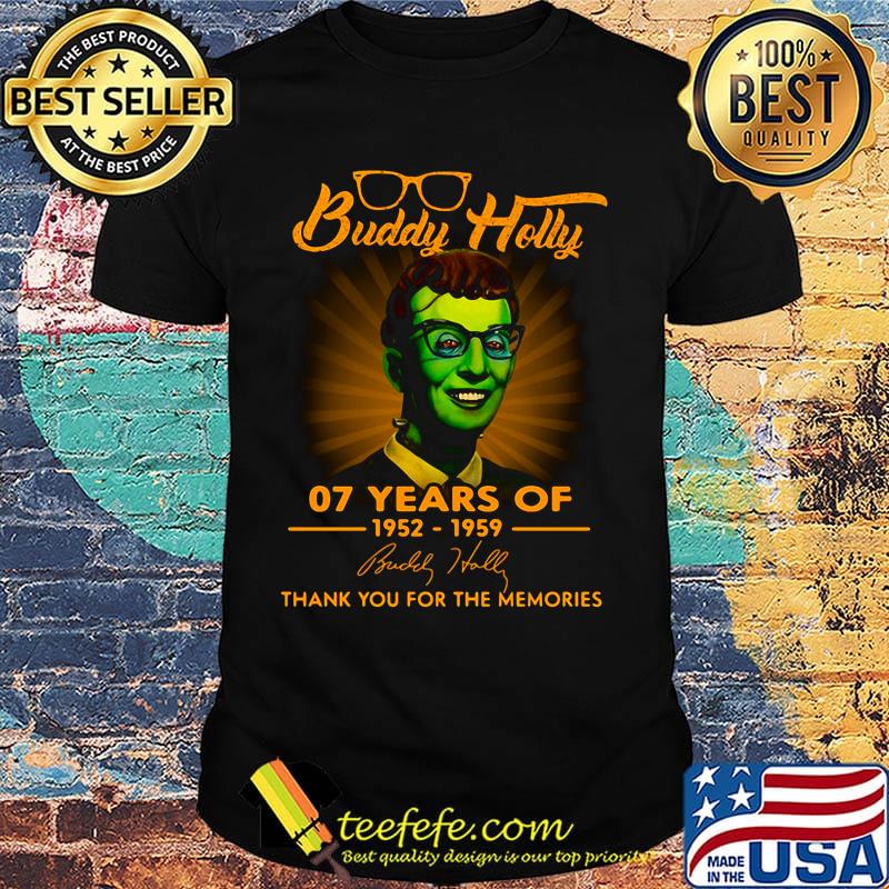 Buddy holly 07 years of 1952 1959 thank you for the memories signature shirt
