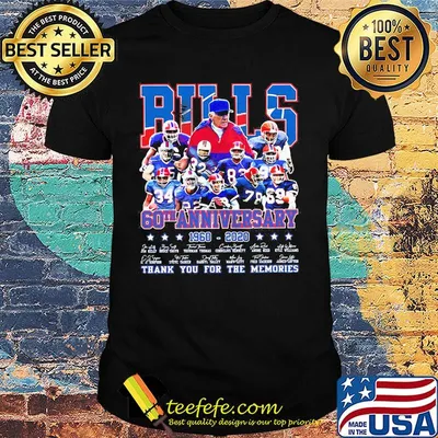 Buffalo bills 60th anniversary 1960 2020 thank you for the memories signatures stars shirt