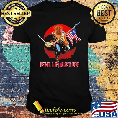 Bullmastiff Dog American Flag Independence Day Sunset Shirt
