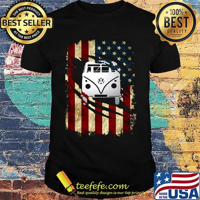 Bus american flag happy independence day shirt