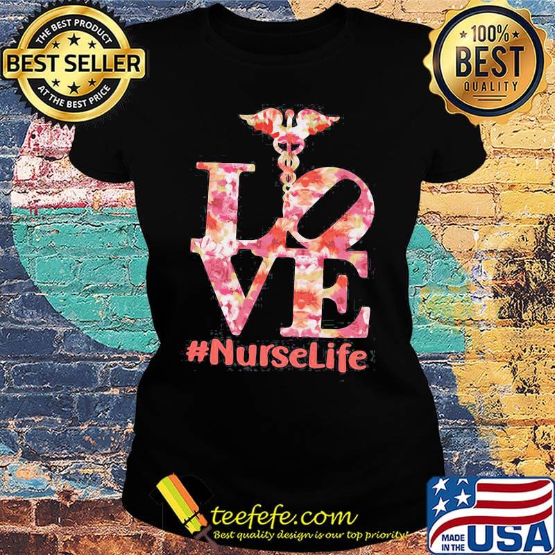 Caduceus flower love nurse life s Ladies tee Caduceus flower love nurse life s Ladies tee
