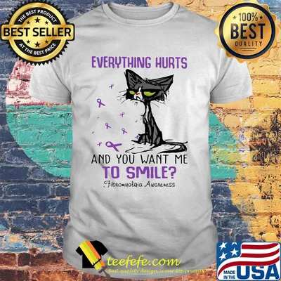 Cat angry everything hurts and you want me to smile Jibromualaia Awareness cancer awareness shirt