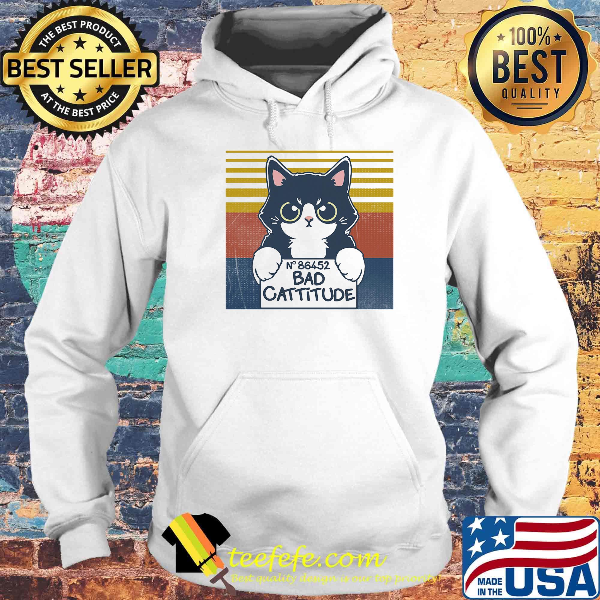 Cat bad cattitude vintage retro s Hoodie Cat bad cattitude vintage retro s Hoodie