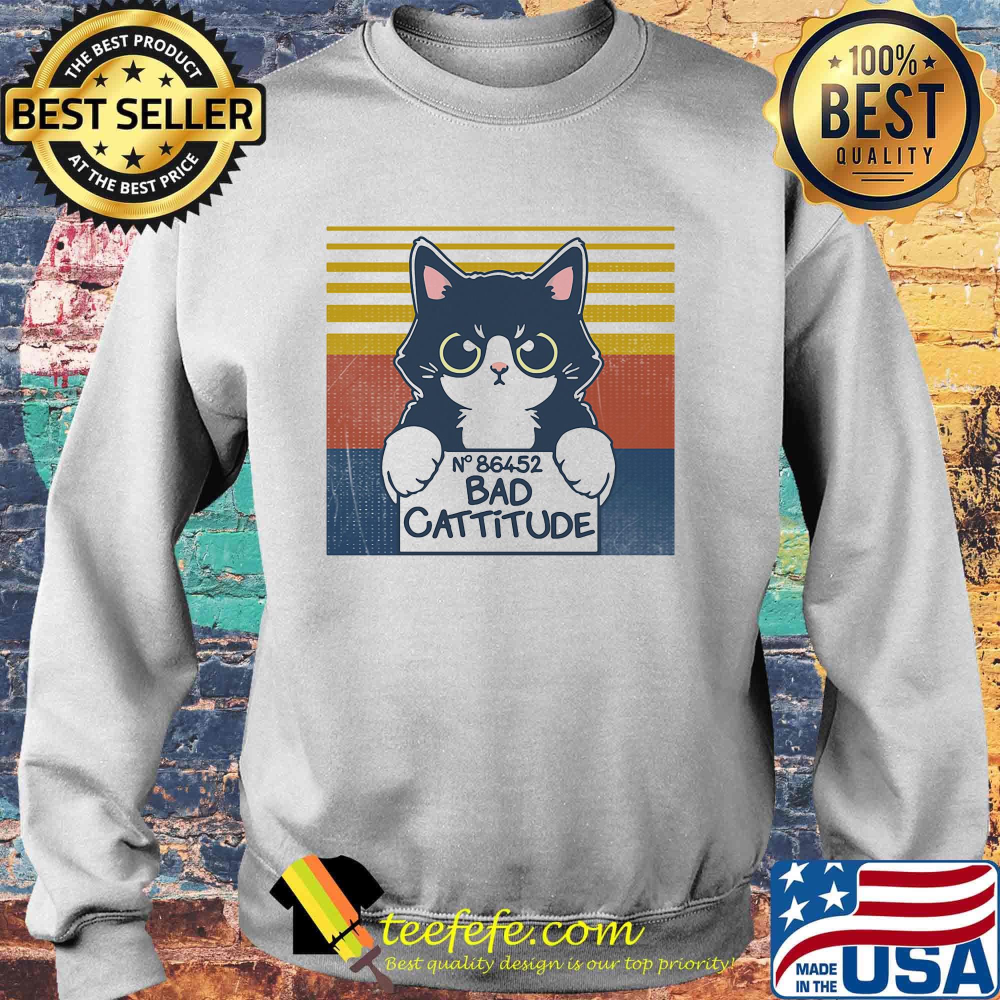 Cat bad cattitude vintage retro s Sweater Cat bad cattitude vintage retro s Sweater