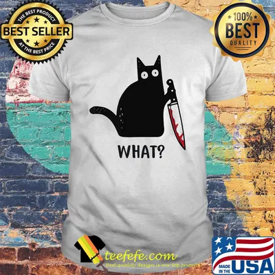 Cat black knife what shirt