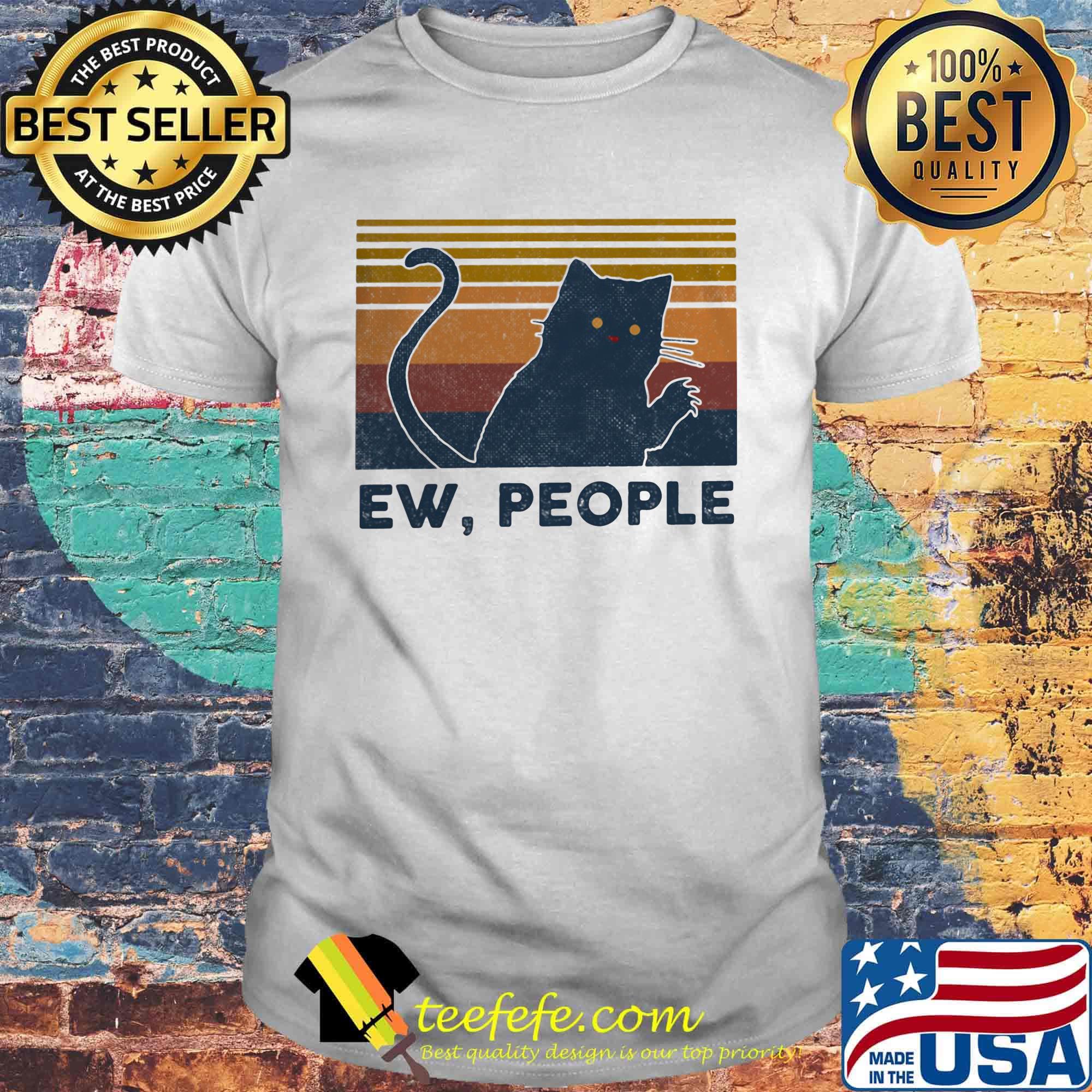 Cat ew people vintage retro shirt
