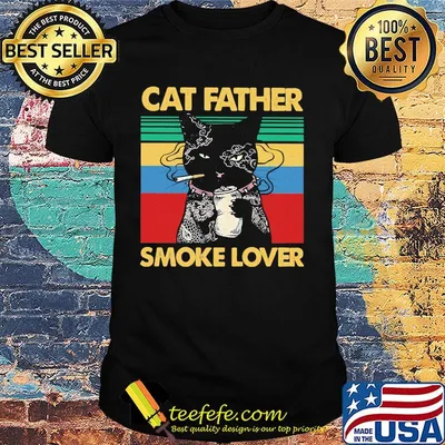 Cat father smoke lover vintage shirt