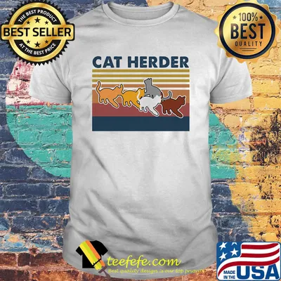 Cat herder Vintage retro shirt