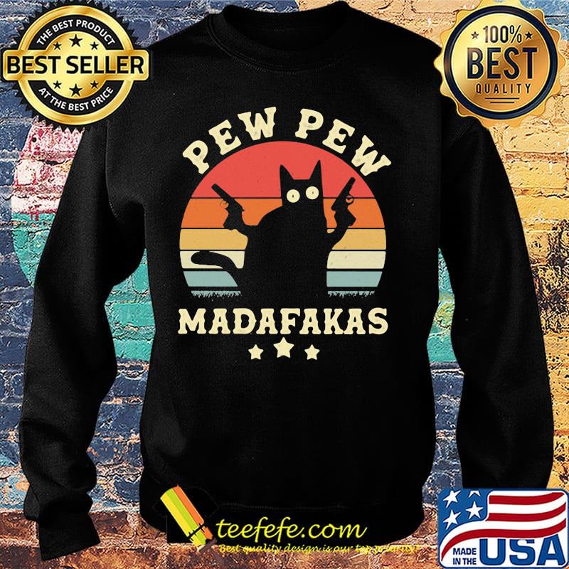 Cat pew pew madafakas vintage retro s Sweater Cat pew pew madafakas vintage retro s Sweater