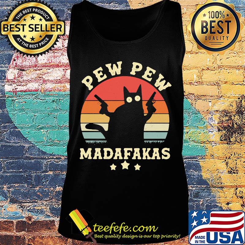 Cat pew pew madafakas vintage retro s Tank top Cat pew pew madafakas vintage retro s Tank top