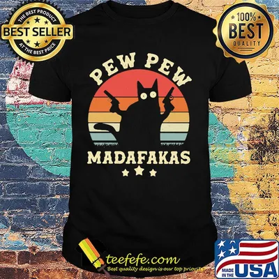 Cat pew pew madafakas vintage retro shirt