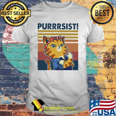 Cat purrrsist vintage retro shirt