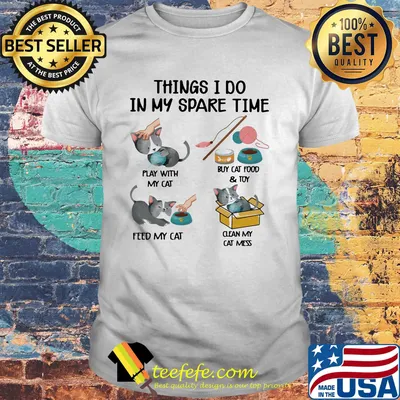 Cat things i do in my spare time play with my cat buy cat food and toy feed my cat clean my cat mess shirt