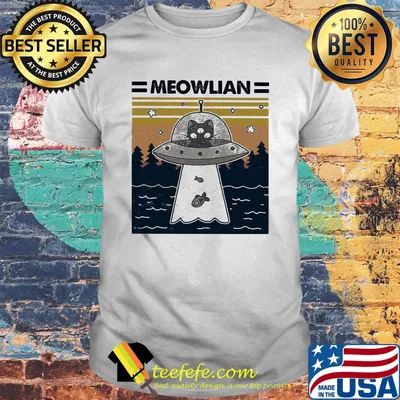 Cat UFO meowlian vintage retro shirt