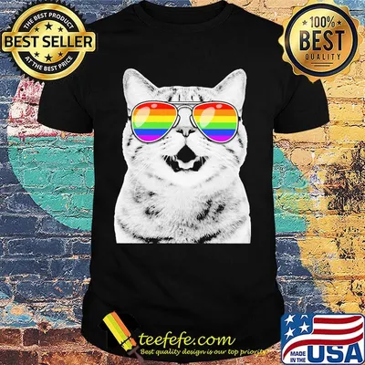Cat White Glasses GLBT Shirt