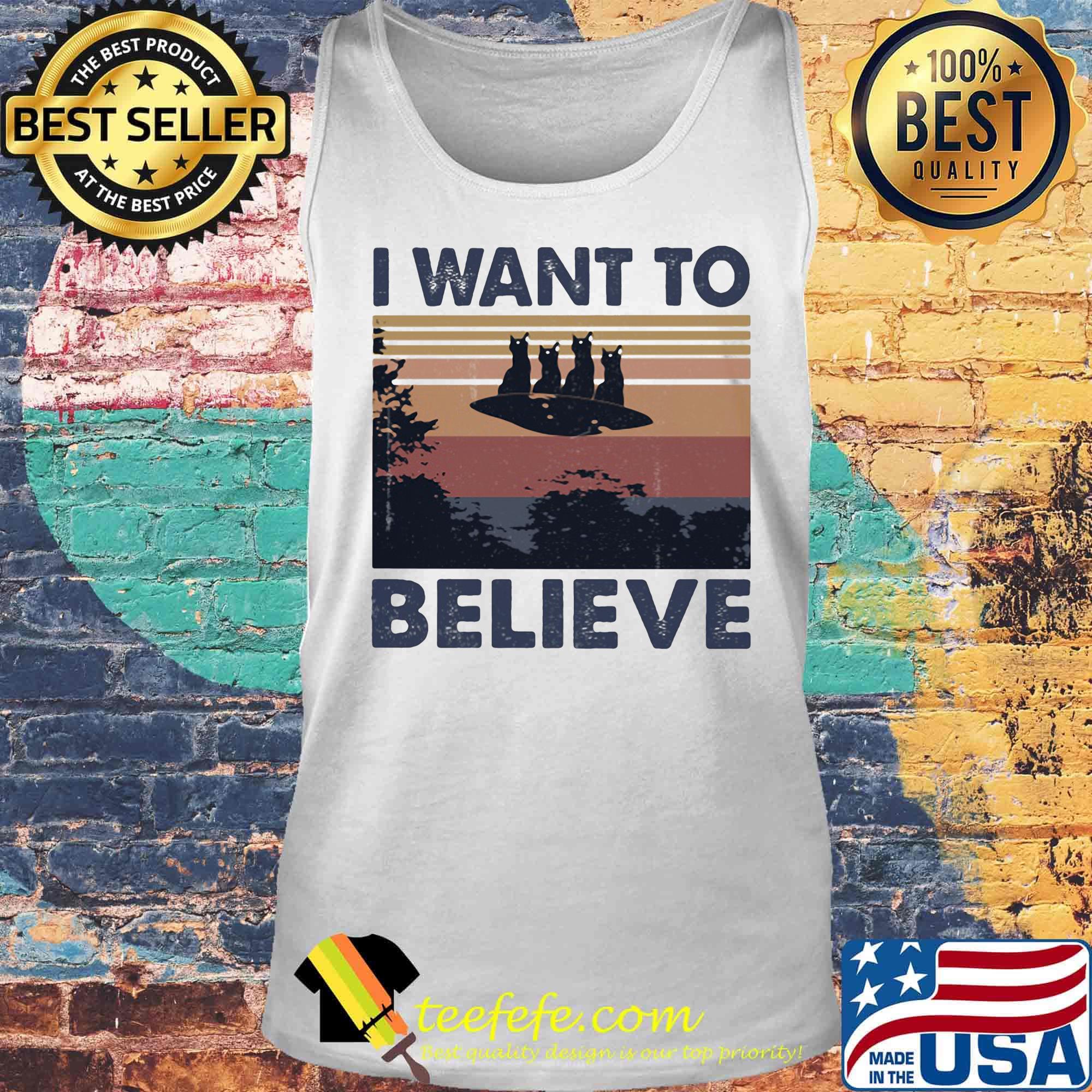 Cats UFO I want to believe vintage retro s Tank top Cats UFO I want to believe vintage retro s Tank top