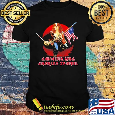 Cavalier King Charles Spaniel Dog American Flag Independence Day Sunset Shirt