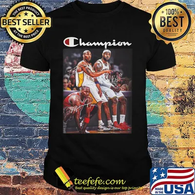 Champions kobe bryant lebron james and michael jordan basketball players signatures shirt