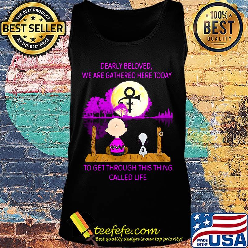 Charlie brown and snoopy dearly beloved we are gathered here today to get through this thing called life moon logo s Tank top Charlie brown and snoopy dearly beloved we are gathered here today to get through this thing called life moon logo s Tank top