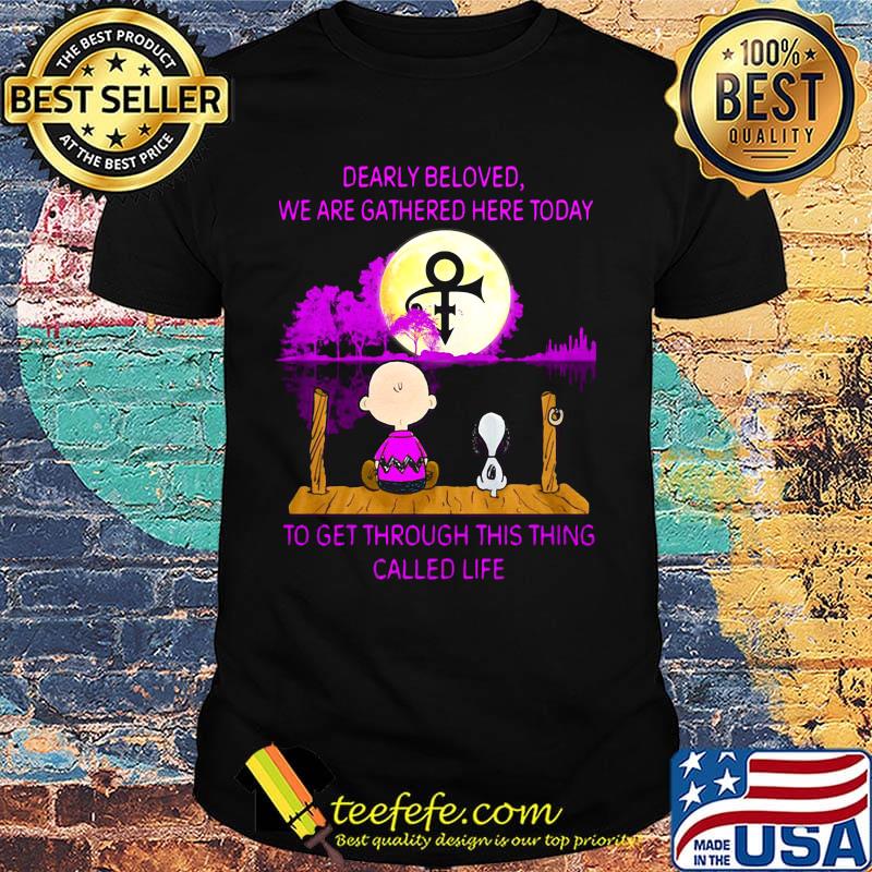 Charlie brown and snoopy dearly beloved we are gathered here today to get through this thing called life moon logo shirt Charlie brown and snoopy dearly beloved we are gathered here today to get through this thing called life moon logo shirt
