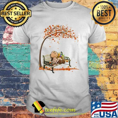 Charlie brown and snoopy fall maple leaves shirt