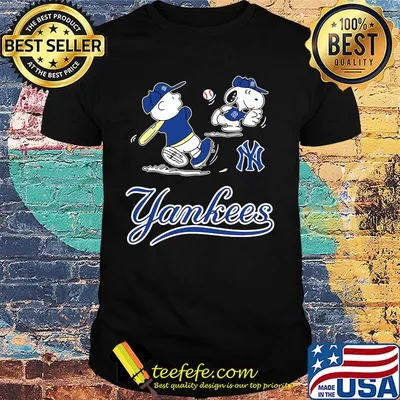 Charlie brown and snoopy new york yankees baseball shirt