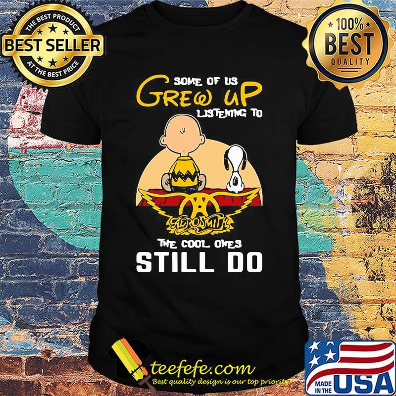 Charlie brown and snoopy some of us grew up listening to aerosmith the cool ones still do shirt Charlie brown and snoopy some of us grew up listening to aerosmith the cool ones still do shirt