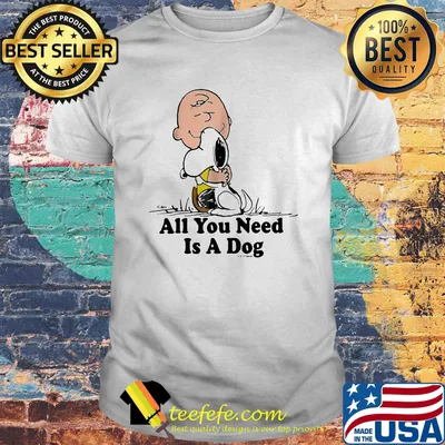 Charlie brown hug snoopy all you need is a dog shirt