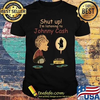 Charlie brown shut up i'm listening to johnny cash shirt