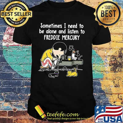 Charlie brown sometimes i need to be alone and listen to freddie mercury shirt