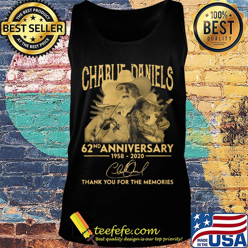 Charlie daniels 62nd anniversary 1958 2020 thank you for the memories signatures s Tank top Charlie daniels 62nd anniversary 1958 2020 thank you for the memories signatures s Tank top