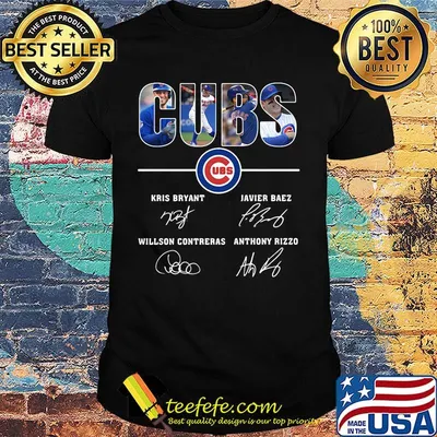 Chicago cubs baseball team players signatures shirt
