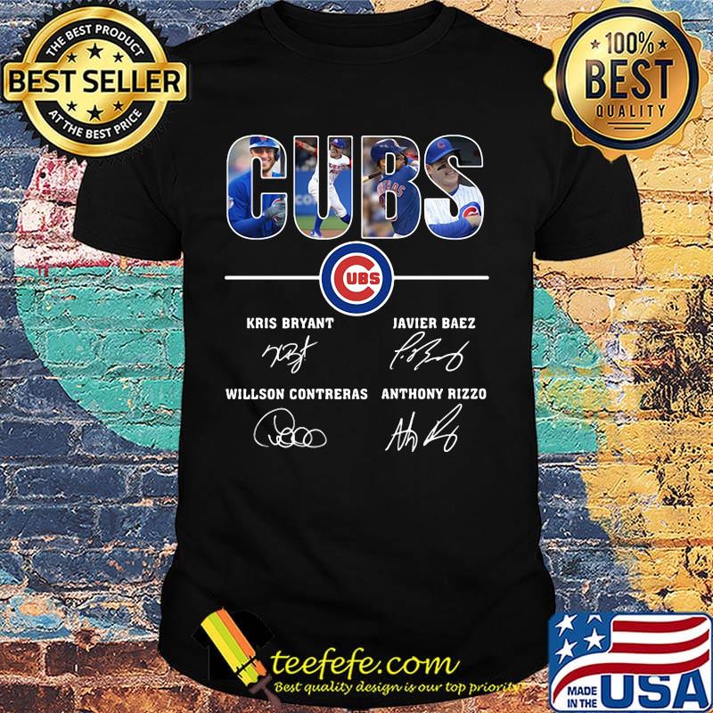 Chicago cubs baseball team players signatures shirt