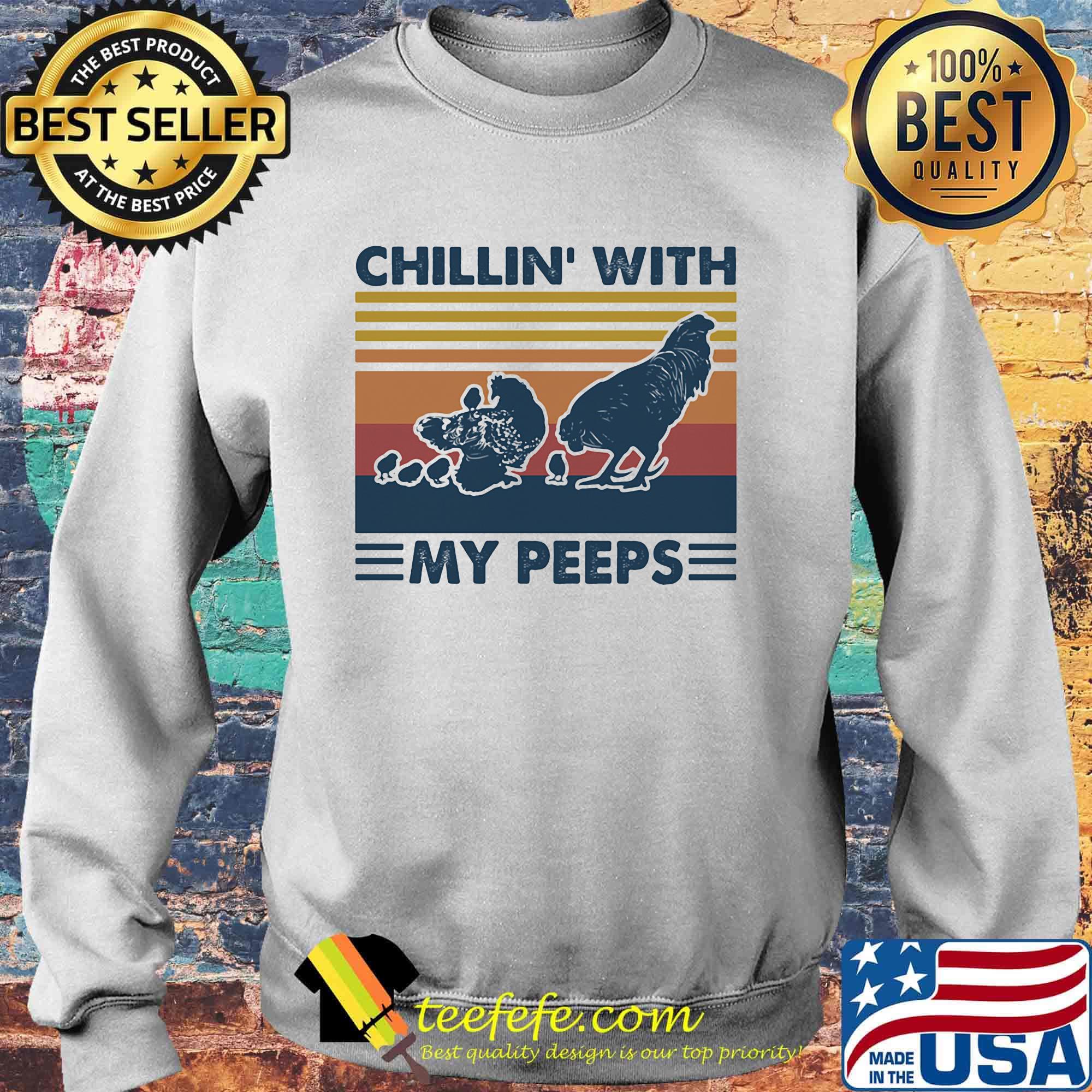 Chicken chillin with my peeps vintage retro s Sweater Chicken chillin with my peeps vintage retro s Sweater
