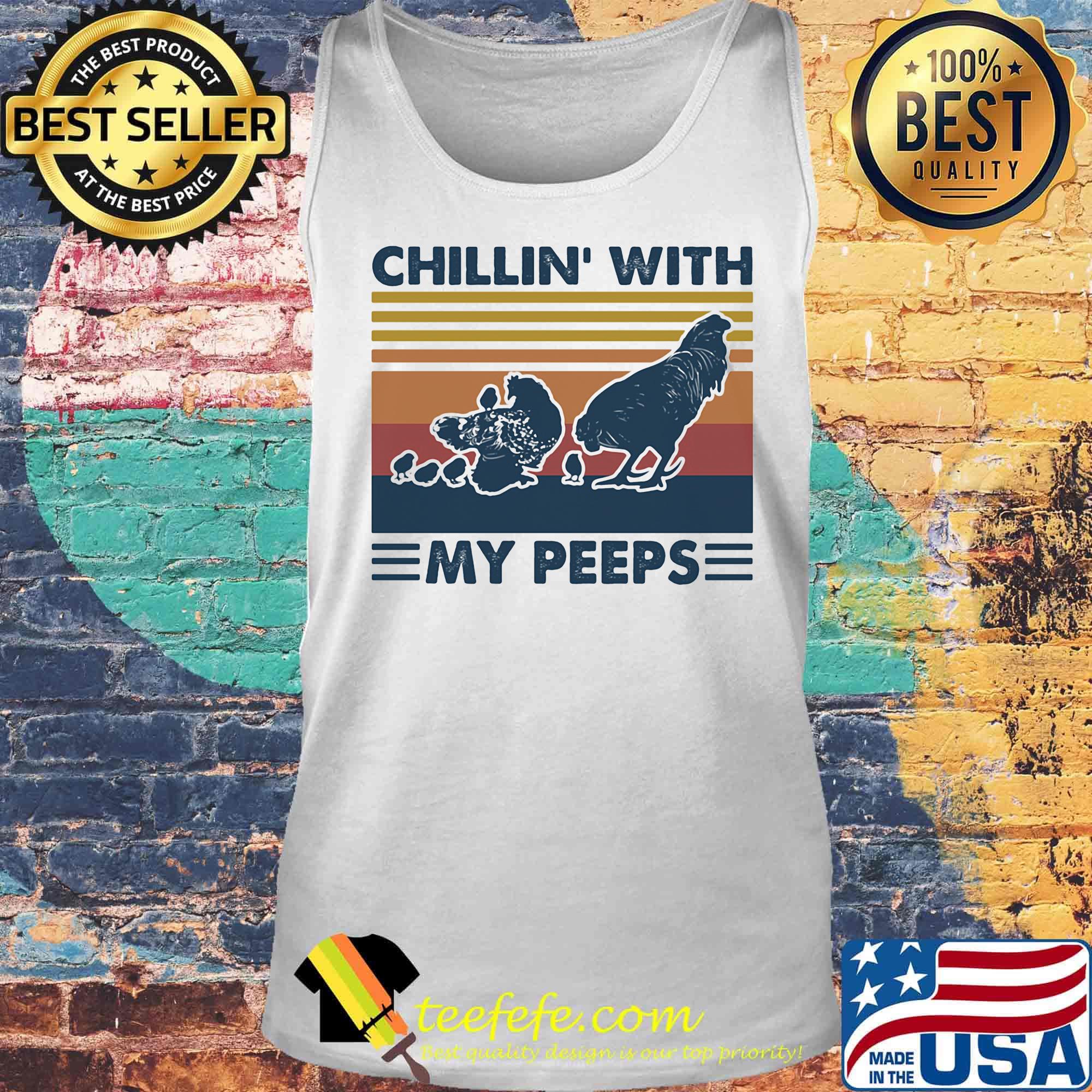 Chicken chillin with my peeps vintage retro s Tank top Chicken chillin with my peeps vintage retro s Tank top