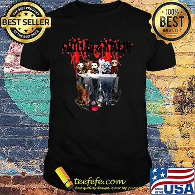 Chillin and Killin Horror characters movies water mirror reflection halloween shirt