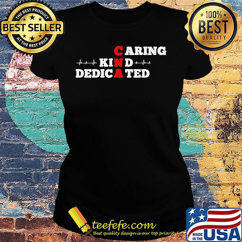 CNA caring kind dedicated red white s Ladies tee CNA caring kind dedicated red white s Ladies tee