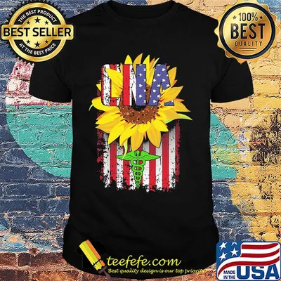 CNA Medical Logo sunflower American shirt