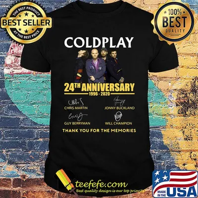 Coldplay 24th anniversary 1996-2020 thank you for the memories signature shirt