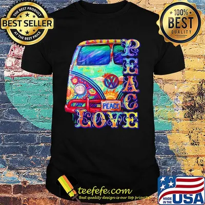 Colorful Car Peace Love shirt