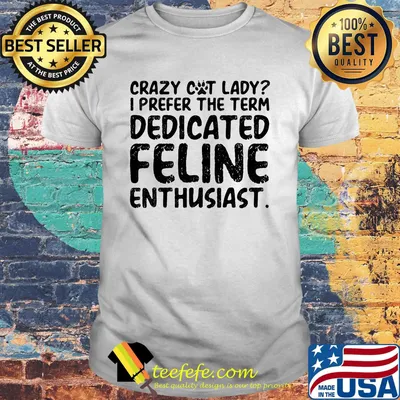Crazy cat lady i prefer the term dedicated feline enthusiast shirt