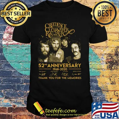 Creedence clearwater rewal 52nd anniversary 1968 2020 thank you for the memories signatures shirt