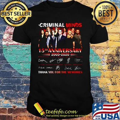 Criminal minds season 15th anniversary 2005 2020 thank you for the memories signatures shirt
