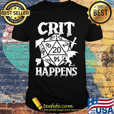 Crit Happens Flying Dinosaur Polyhedron Blocks Shirt
