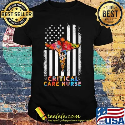 Critical Care Nurse Color Medical Logo American Shirt