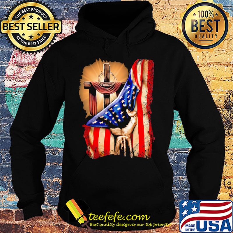 Cross Christ American Flag Pride Hand Christian Lover Gift Shirt Hoodie Cross Christ American Flag Pride Hand Christian Lover Gift Shirt Hoodie